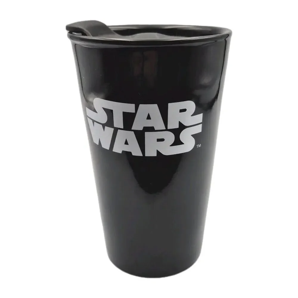 Star Wars BB-8 Black Ceramic Travel Mug 12oz Sliding Lid Disney Lucasfilm Ltd